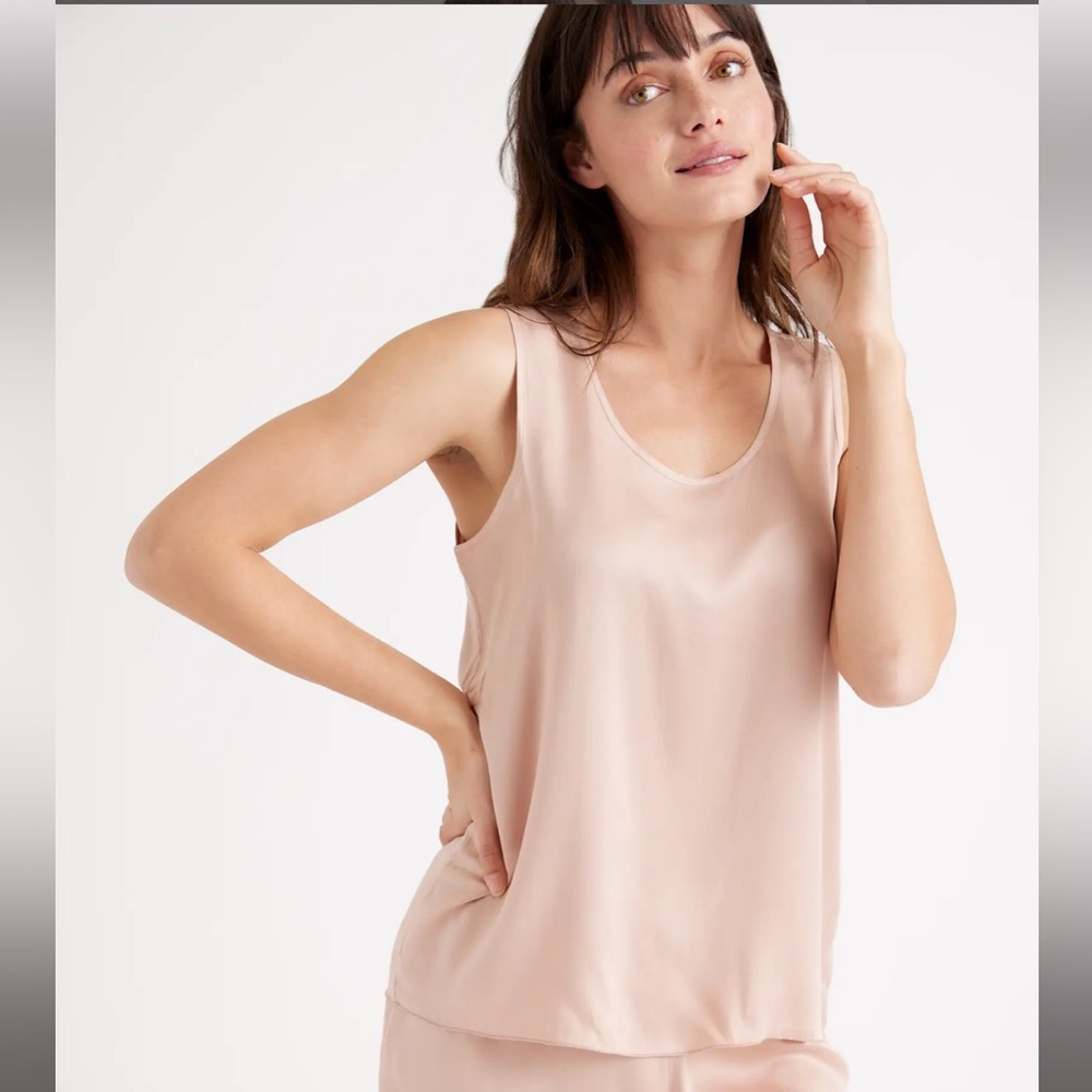 QUINCE 100% Washable Silk Pajama Tank Top Size L